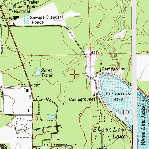 Topographic Map of White Mountain Bible Church, AZ