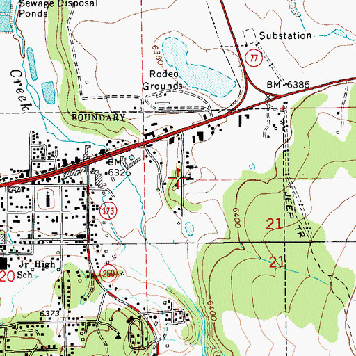 Topographic Map of White Mountain Life Church Assembly of God, AZ