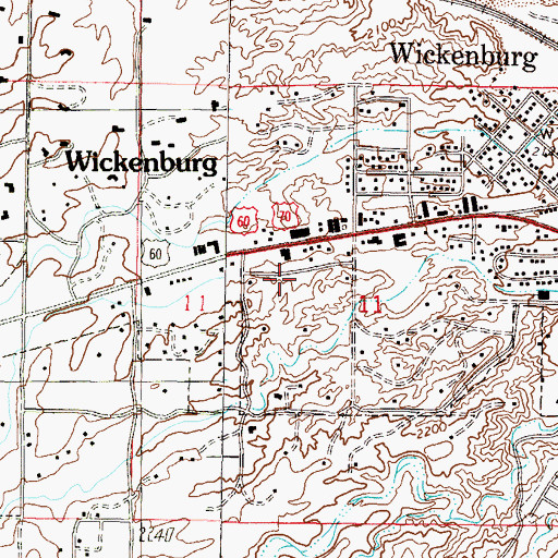 Topographic Map of Wickenburg Foursquare Church, AZ