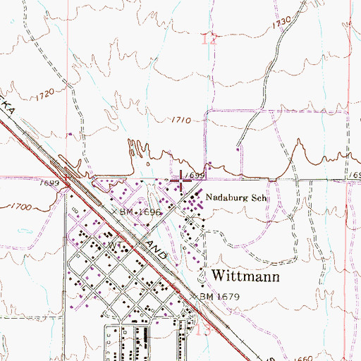 Topographic Map of Wittmann Assembly of God, AZ