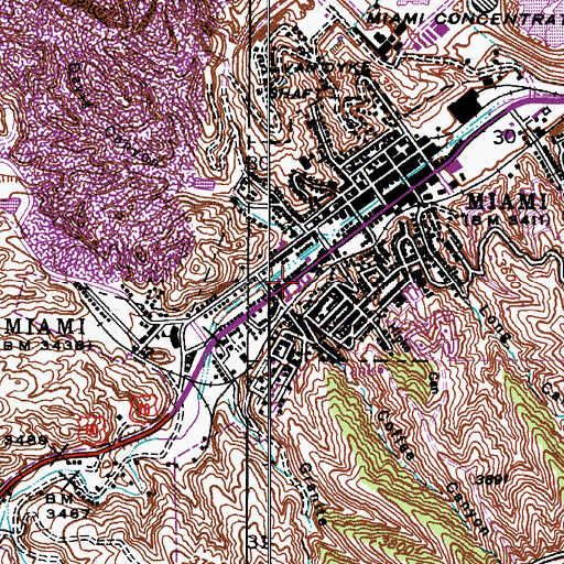 Topographic Map of Word of Life Assembly of God, AZ