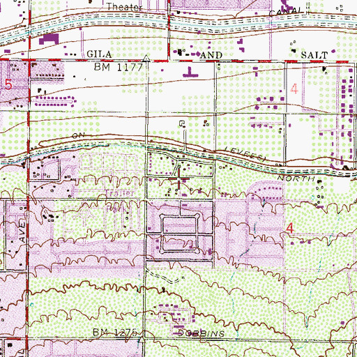 Topographic Map of Kingdom Hall of Jehovahs Witnesses, AZ