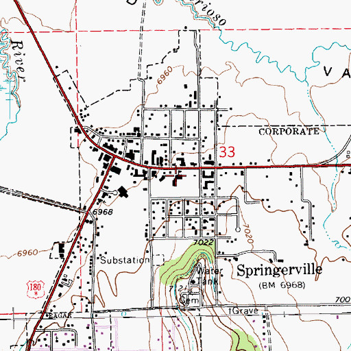 Topographic Map of Kingdom Hall of Jehovahs Witnesses Eager Congregation, AZ