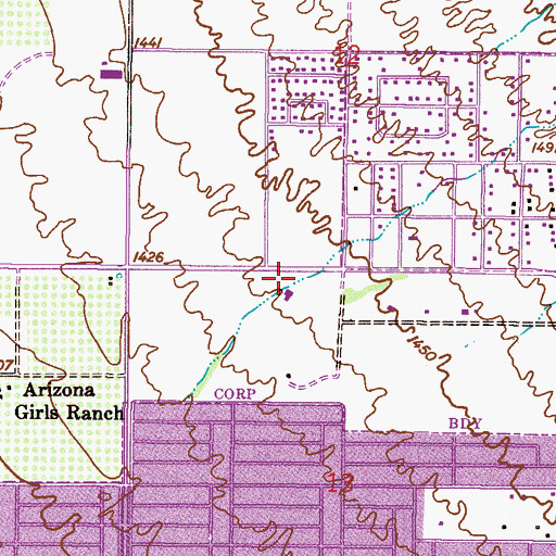 Topographic Map of Kingdom Hall of Jehovahs Witnesses Orchard Glen Congregation, AZ
