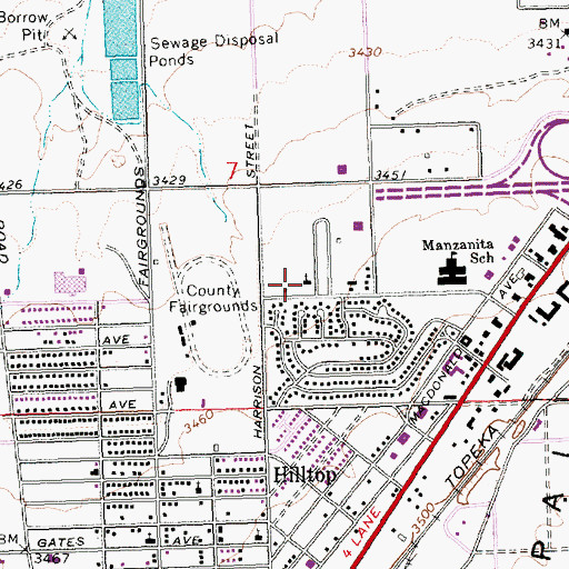 Topographic Map of Kingman Presbyterian Church, AZ