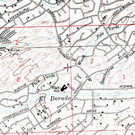 Topographic Map of Lake Havasu Church of the Nazarene, AZ