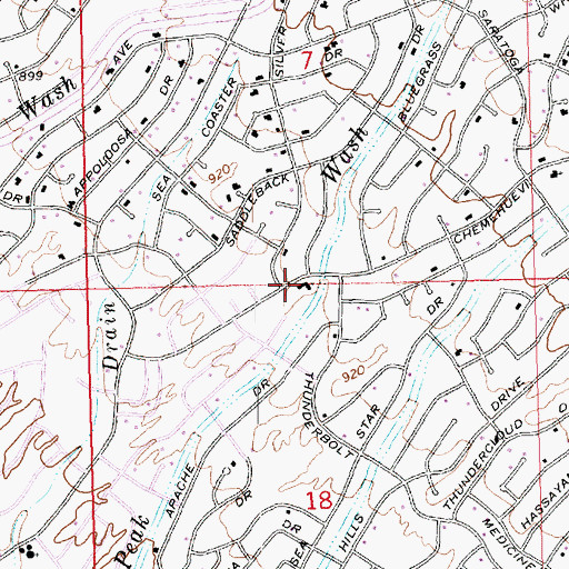Topographic Map of Lake Havasu City Seventh Day Adventist Church, AZ