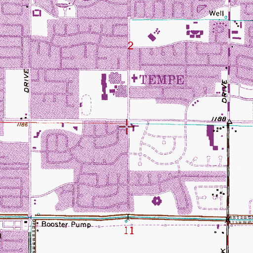 Topographic Map of Lakeshore Bible Church of God, AZ