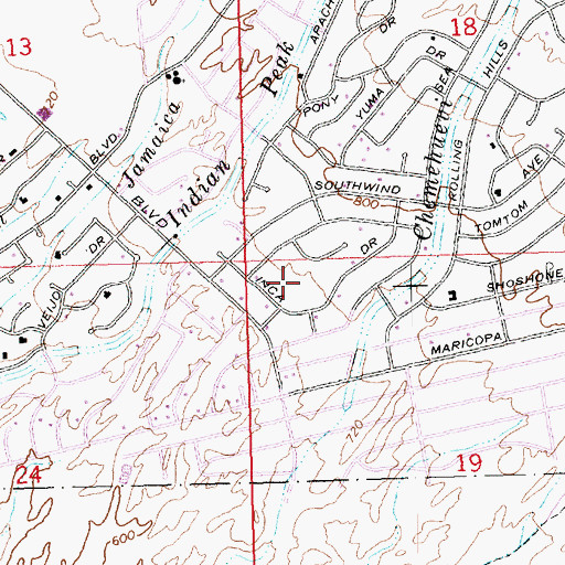 Topographic Map of Lamb of God Lutheran Church, AZ