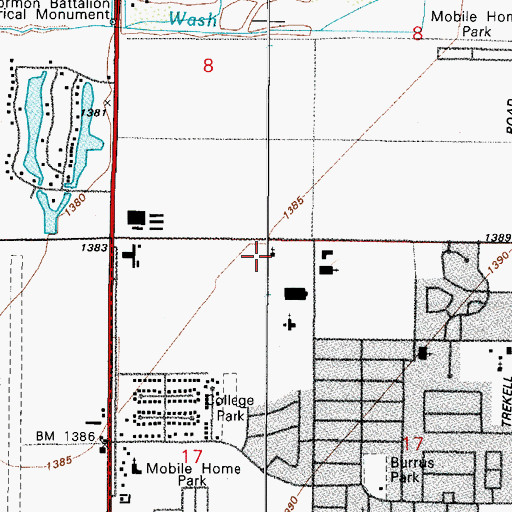 Topographic Map of Landmark Missionary Baptist Church, AZ