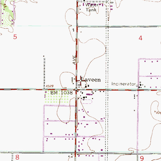 Topographic Map of Laveen Baptist Church, AZ
