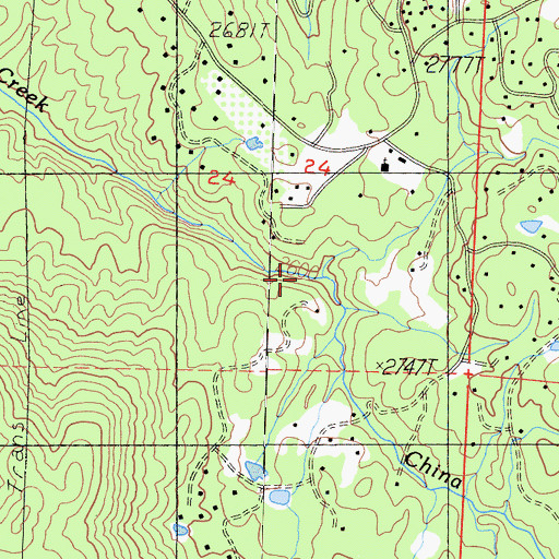 Topographic Map of Rancheria Creek, CA