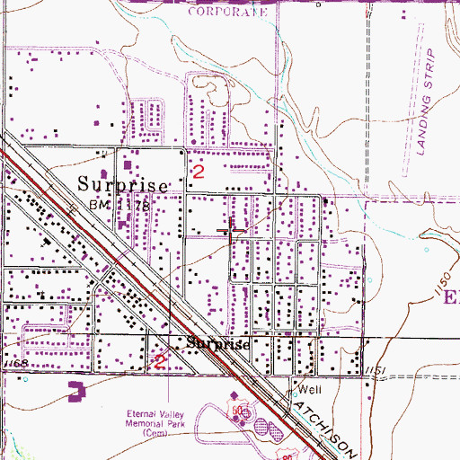 Topographic Map of LifeHouse Community Church, AZ