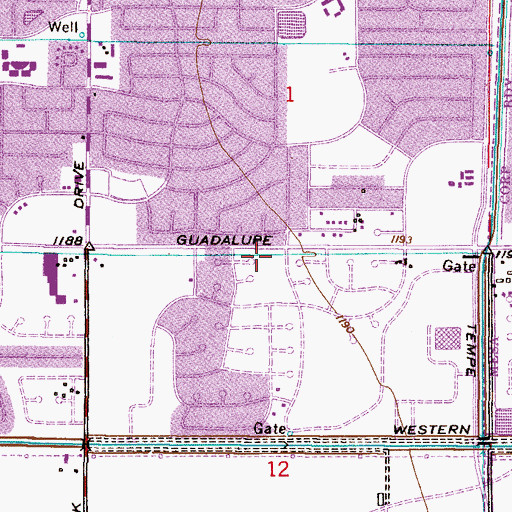 Topographic Map of Living Faith Anglican Church, AZ