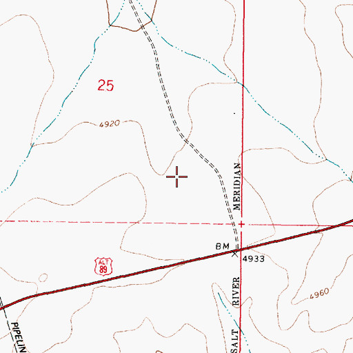 Topographic Map of Living Faith Church, AZ