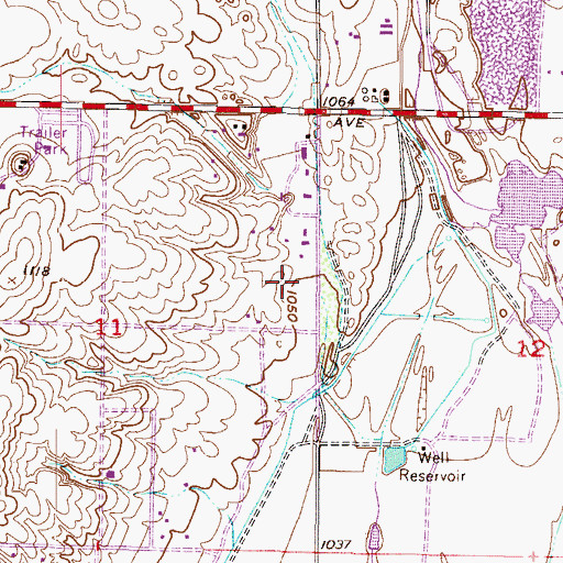 Topographic Map of Living Springs Assembly of God, AZ
