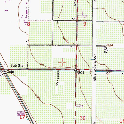 Topographic Map of Living Word Bible Church, AZ