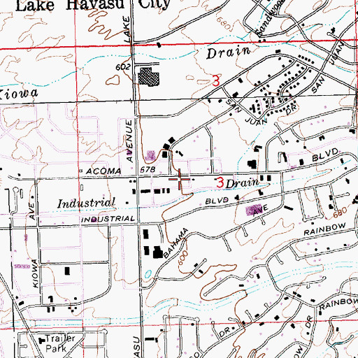 Topographic Map of Living Word Family Church, AZ