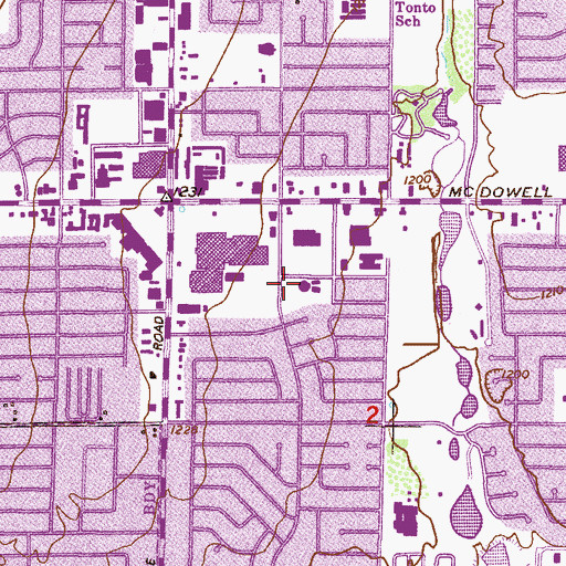 Topographic Map of Los Arcos United Methodist Church, AZ
