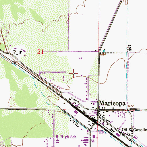 Topographic Map of Maricopa Community Church, AZ