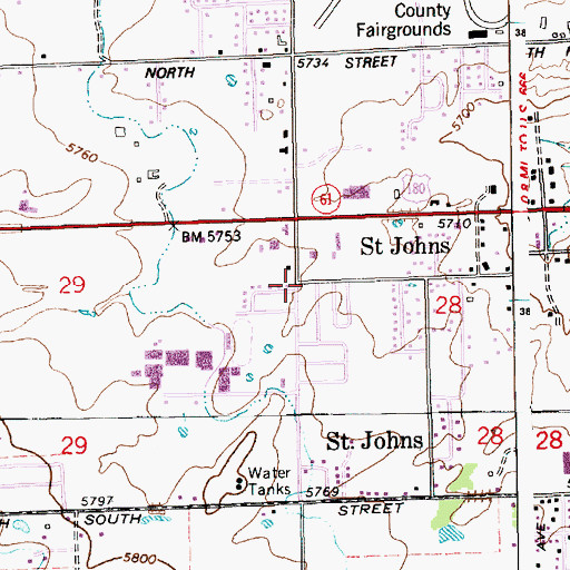 Topographic Map of New Covenant Church, AZ