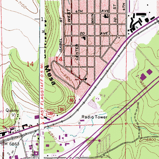 Topographic Map of North Point Fellowship, AZ