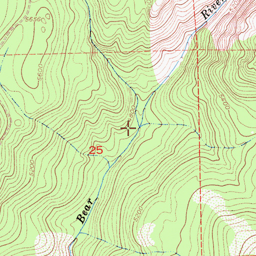 Topographic Map of Rattlesnake Creek, CA