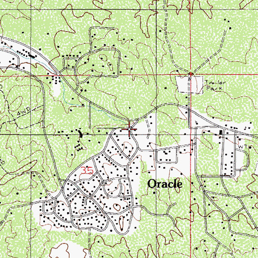 Topographic Map of Oracle Assembly of God, AZ