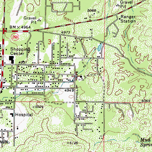 Topographic Map of Saint Philip's Catholic Church, AZ