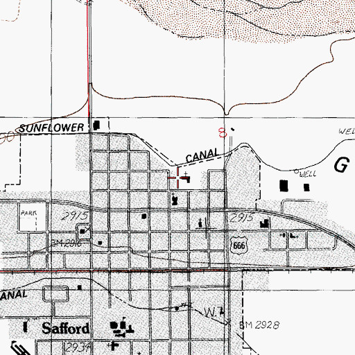 Topographic Map of Saint Rose of Lima Catholic Church, AZ