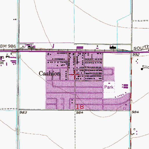 Topographic Map of Saint Williams Catholic Church, AZ