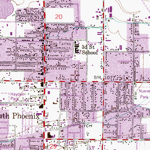 Topographic Map of Salt of the Earth Baptist Church, AZ