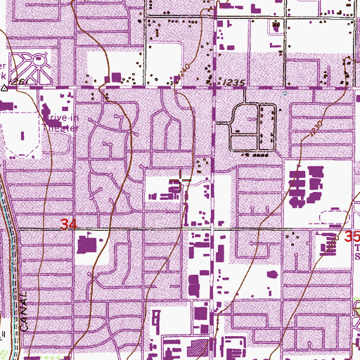 Topographic Map of Scottsdale Baptist Church, AZ