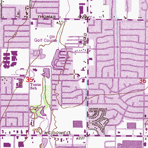 Topographic Map of Scottsdale Christian Church, AZ
