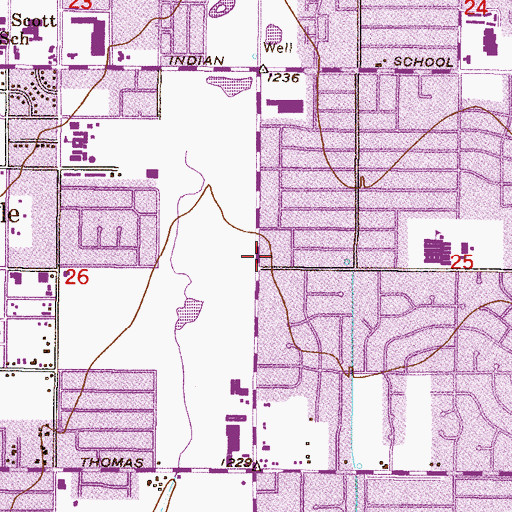 Topographic Map of Scottsdale Presbyterian Church, AZ