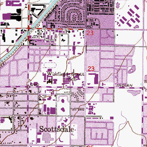 Topographic Map of Scottsdale United Methodist Church, AZ