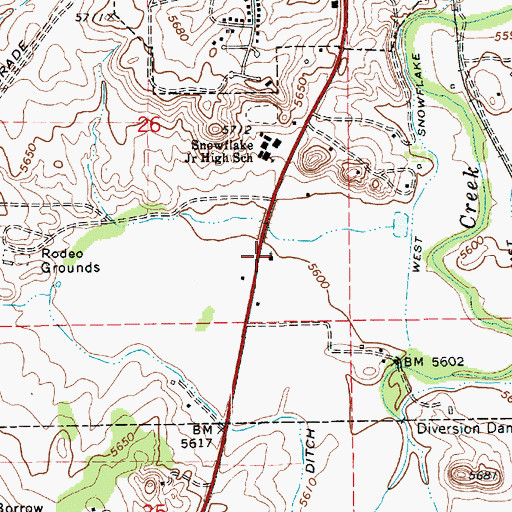 Topographic Map of Our Lady of the Snow Catholic Church, AZ