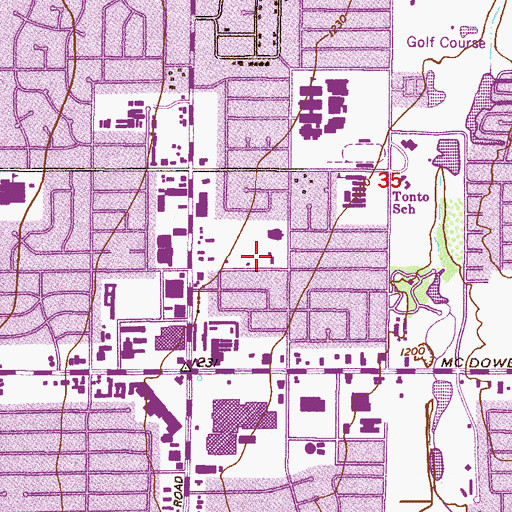 Topographic Map of Palm Lane Christian Reformed Church, AZ