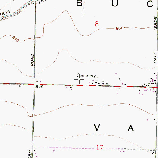 Topographic Map of Palo Verde Baptist Church, AZ