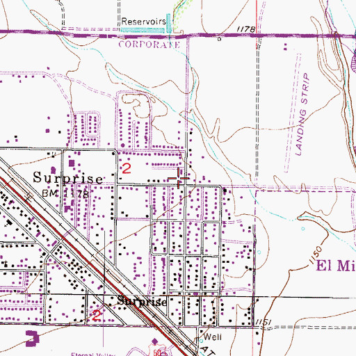 Topographic Map of Pan de Vida Lutheran Church, AZ