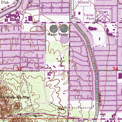 Topographic Map of Papago Buttes Church of the Brethren, AZ