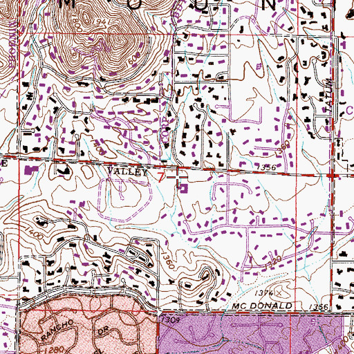 Topographic Map of Paradise Valley United Methodist Church, AZ