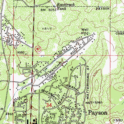 Topographic Map of Payson Christian Church, AZ