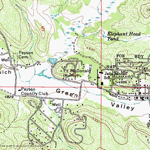 Topographic Map of Payson First Assembly of God, AZ