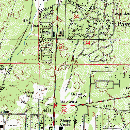 Topographic Map of Payson United Methodist Church, AZ