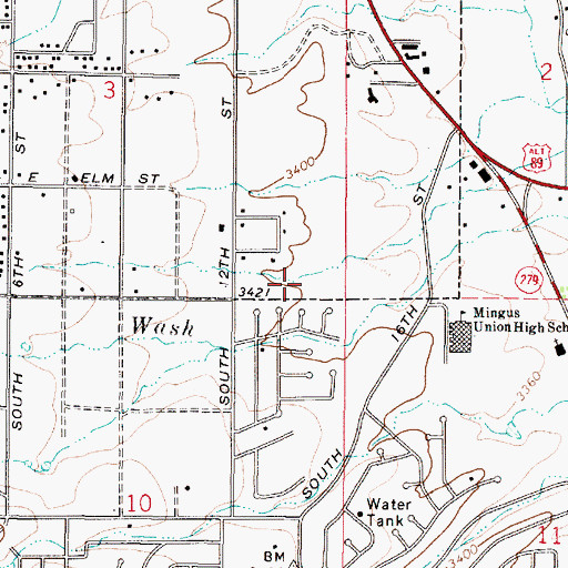 Topographic Map of Peace Lutheran Church, AZ