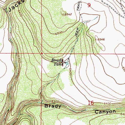 Topographic Map of Brady Tank, AZ