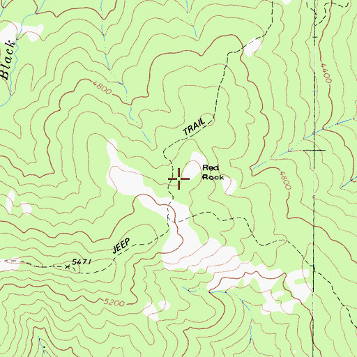 Topographic Map of Red Rock, CA