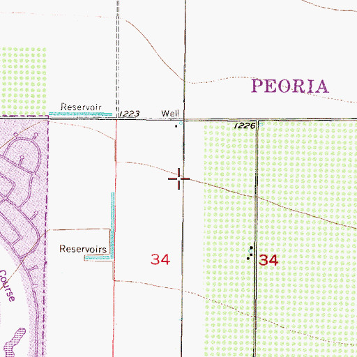 Topographic Map of Peace Lutheran Church, AZ