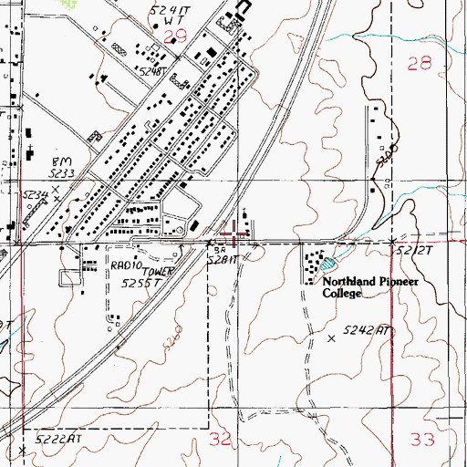 Topographic Map of Peace Lutheran Church, AZ